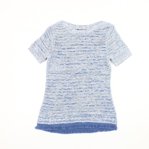 Laura Ashley Women's Blue Striped Pullover Jumper 12