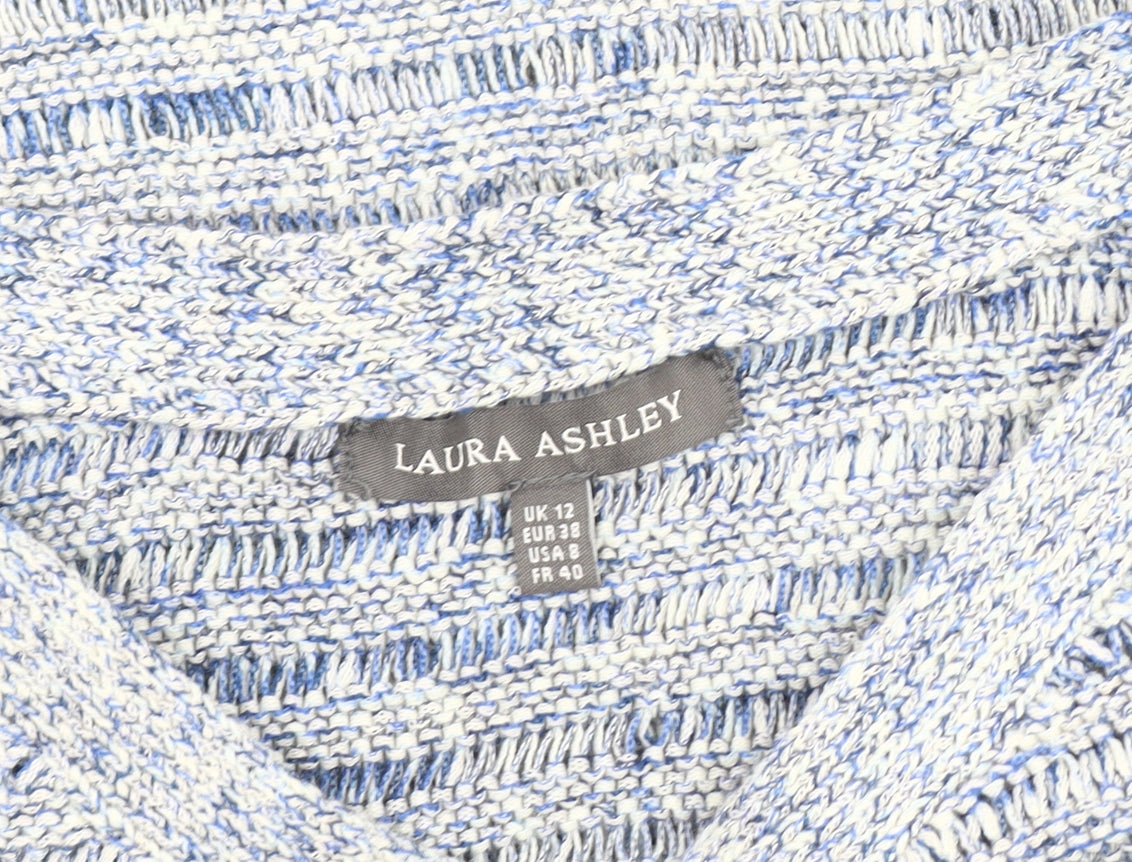Laura Ashley Women's Blue Striped Pullover Jumper 12