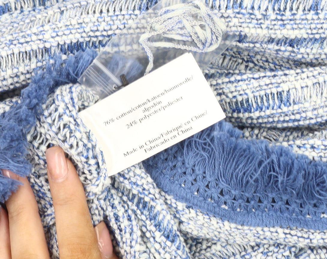 Laura Ashley Women's Blue Striped Pullover Jumper 12