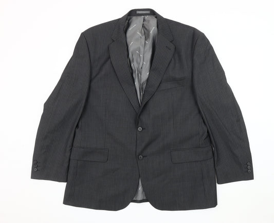 Pierre Cardin Men's Grey Striped 44 Short Suit Jacket