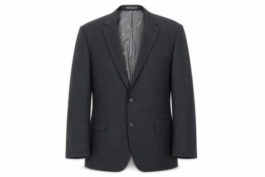 Pierre Cardin Men's Grey Striped 44 Short Suit Jacket