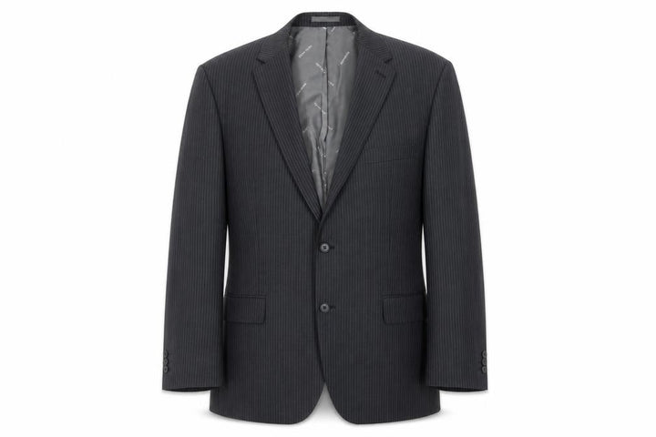 Pierre Cardin Men's Grey Striped 44 Short Suit Jacket