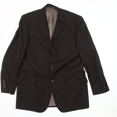 Austin Reed Men's Brown 42R Suit Jacket, Classic Striped