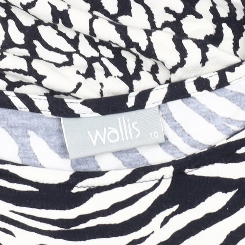 Wallis Women's Black Animal Print Bodycon Dress, Size 10