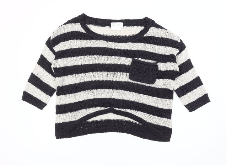 White Label Women's Multicoloured Striped Knit Jumper Size 10