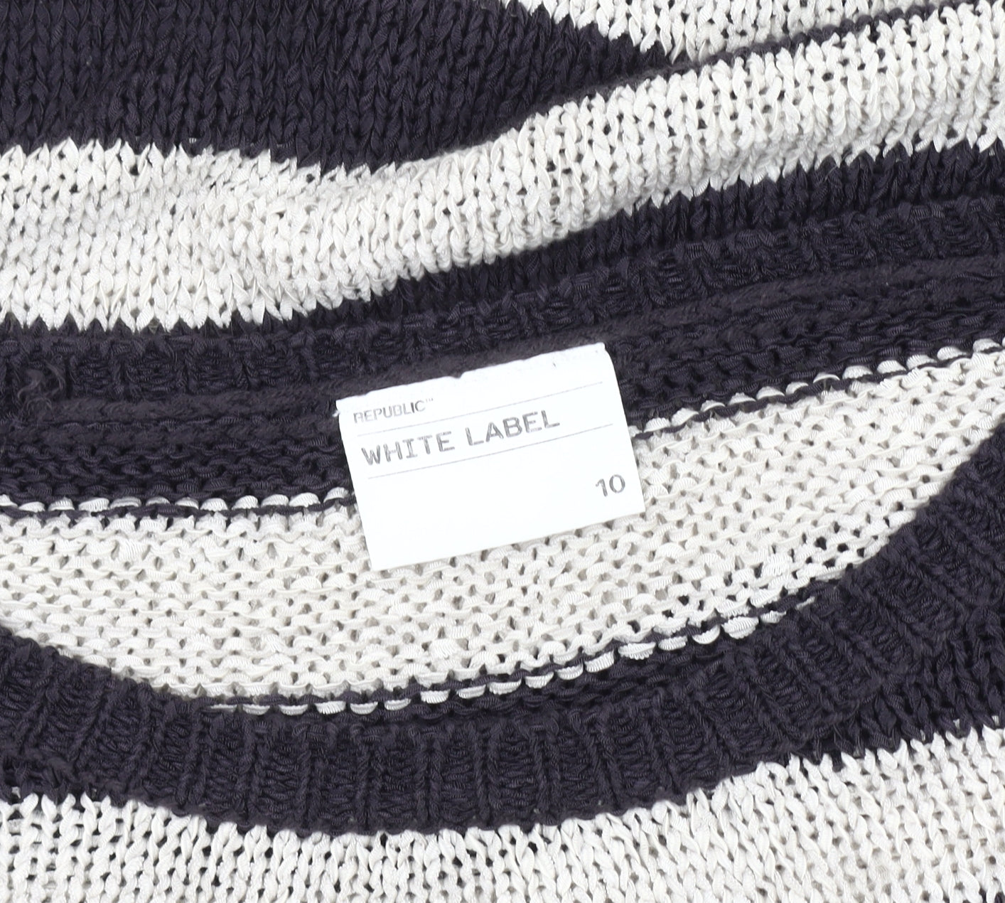 White Label Women's Multicoloured Striped Knit Jumper Size 10