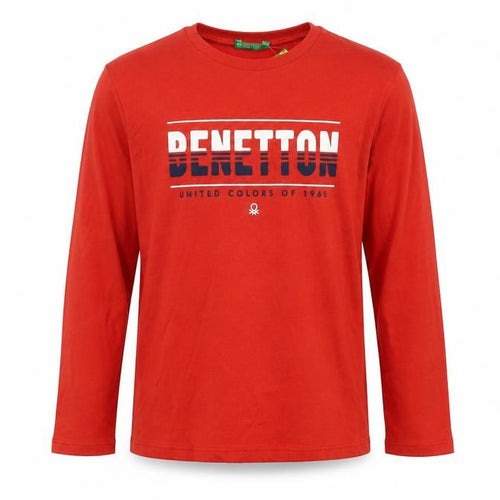 Benetton Boys Red Graphic Long Sleeve T-Shirt, 9-10 Years