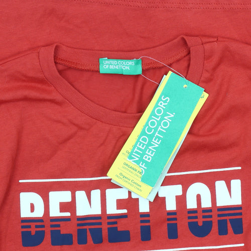 Benetton Boys Red Graphic Long Sleeve T-Shirt, 9-10 Years