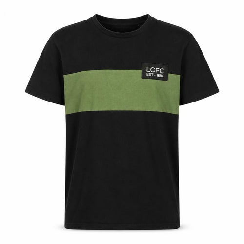 Leicester City FC Men's M Black/Green Colourblock T-Shirt