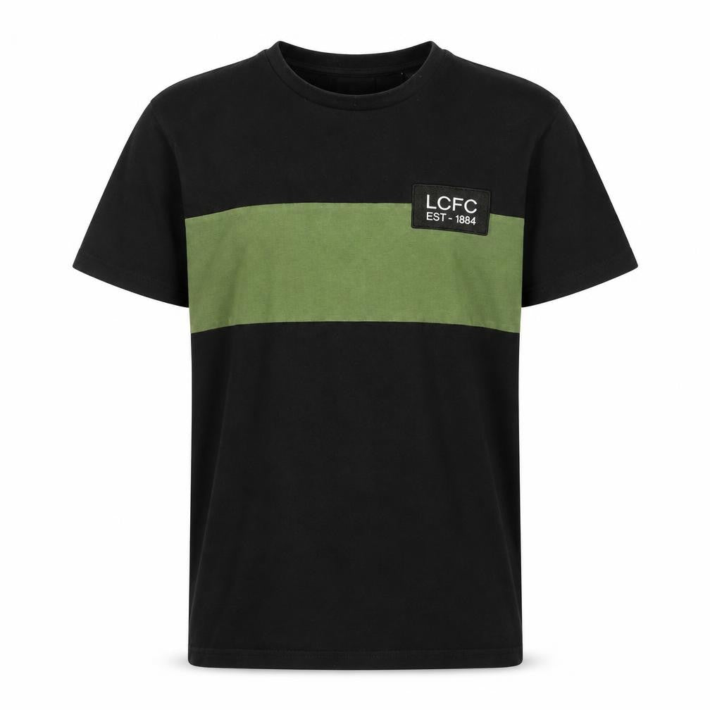 Leicester City FC Men's M Black/Green Colourblock T-Shirt