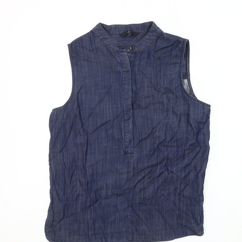 Jasper Conran Women's Blue Sleeveless Blouse Size 10