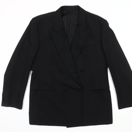 Moss Bros Men's Black Double-Breasted Suit Jacket 42R