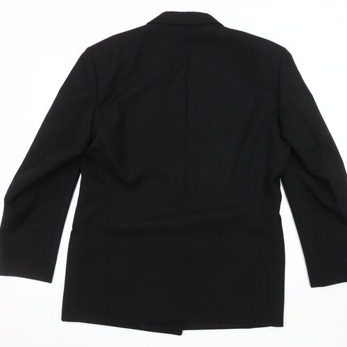Moss Bros Men's Black Double-Breasted Suit Jacket 42R