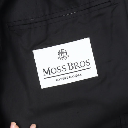 Moss Bros Men's Black Double-Breasted Suit Jacket 42R