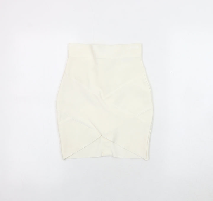 My Bandage Dress White Knee Length Bandage Skirt, Size 8