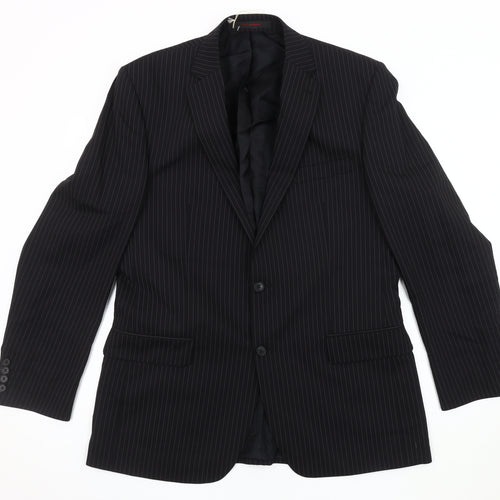 Jeff Banks Men's Black Striped Blazer, 42 Long, Formal