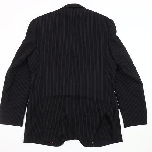 Jeff Banks Men's Black Striped Blazer, 42 Long, Formal