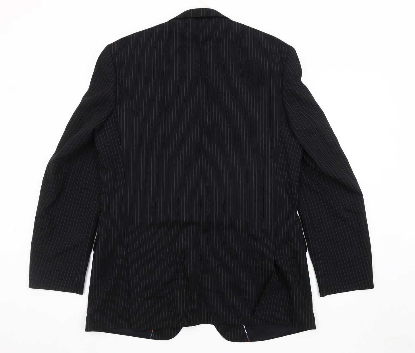 Jeff Banks Men's Black Striped Blazer, 42 Long, Formal