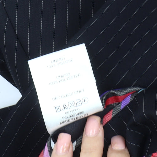 Jeff Banks Men's Black Striped Blazer, 42 Long, Formal
