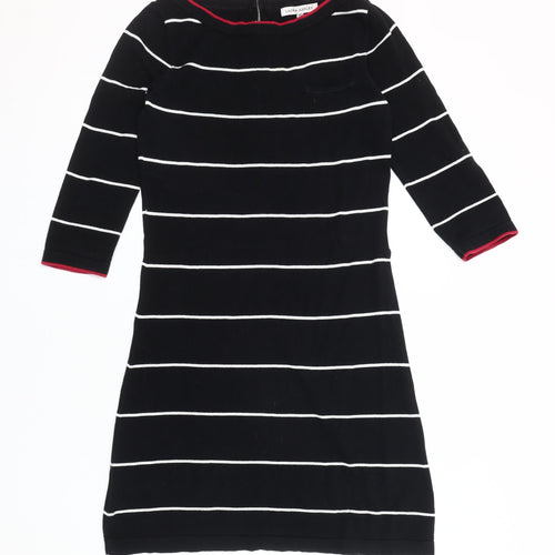 Laura Ashley Women's Black Striped Shift Dress UK 8