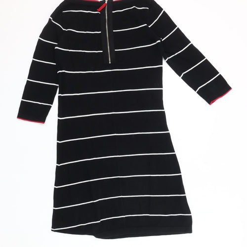 Laura Ashley Women's Black Striped Shift Dress UK 8