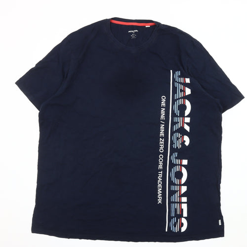 Jack & Jones Blue 2XL Men's Graphic Logo T-Shirt