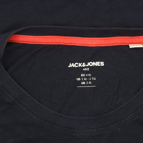 Jack & Jones Blue 2XL Men's Graphic Logo T-Shirt