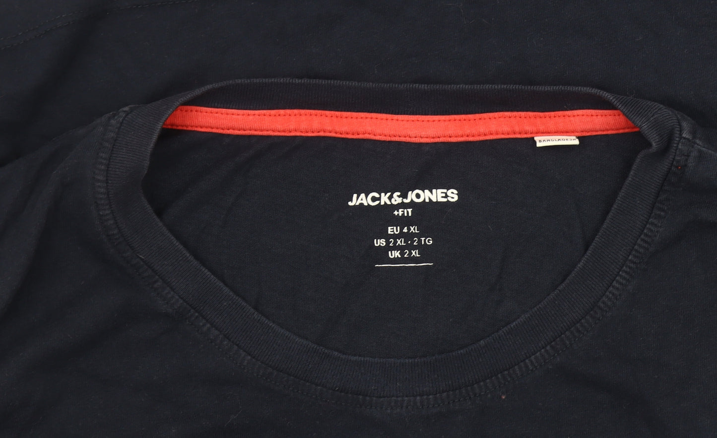 Jack & Jones Blue 2XL Men's Graphic Logo T-Shirt
