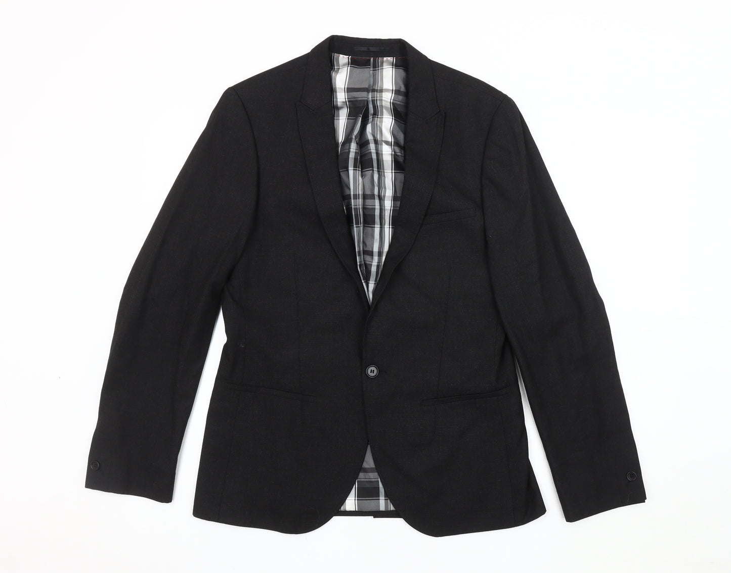 White Label Men Black Blazer Jacket 40R Regular Fit