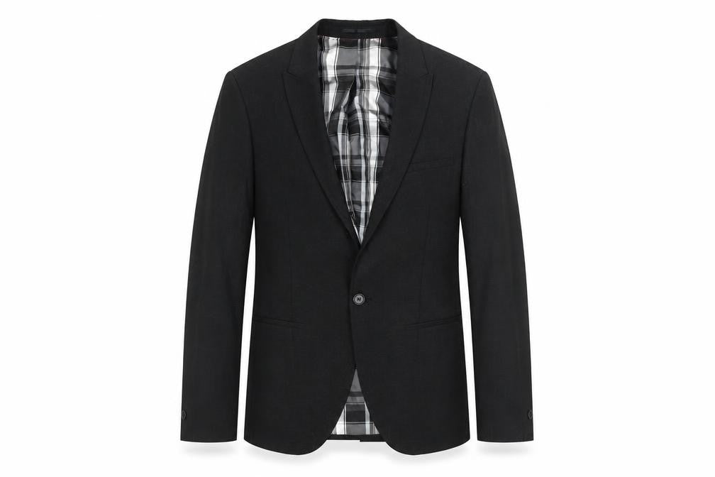 Front view of The White Company Men Black Blazer Jacket 40R Regular Fit