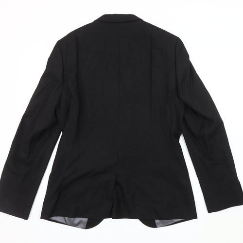 White Label Men Black Blazer Jacket 40R Regular Fit