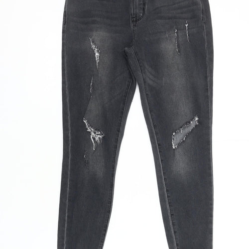 Fearlesss Women's Black Skinny Distressed Jeans Size 10