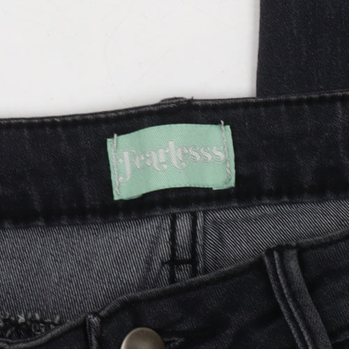 Fearlesss Women's Black Skinny Distressed Jeans Size 10