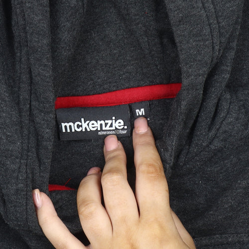 McKenzie Boys' Black Bomber Jacket, M, Hooded