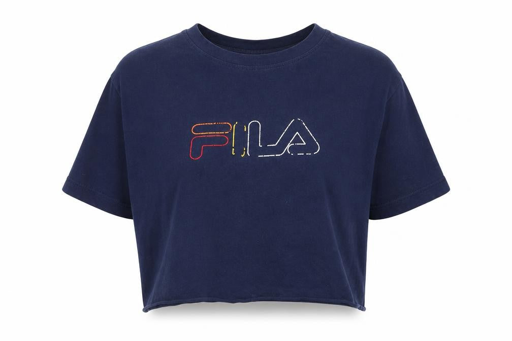 Fila Blue Cropped T-Shirt M for Unisex Adults