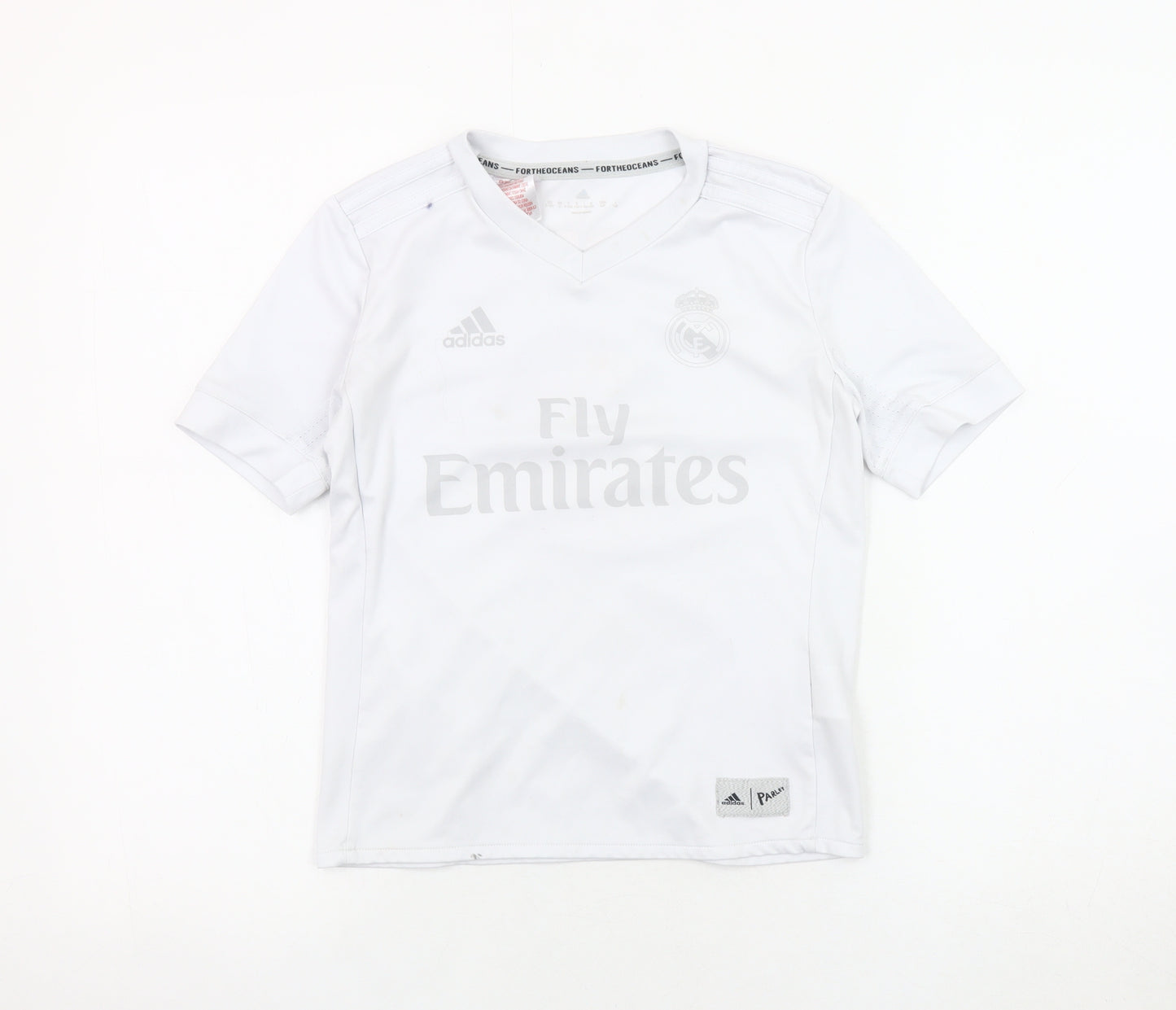 Adidas Boys White Football Jersey 4-5Yrs Short Sleeve