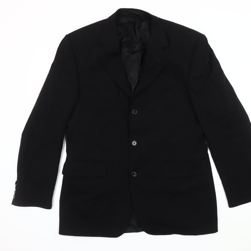 Centaur Men's Black Wool Regular Fit Jacket 40R