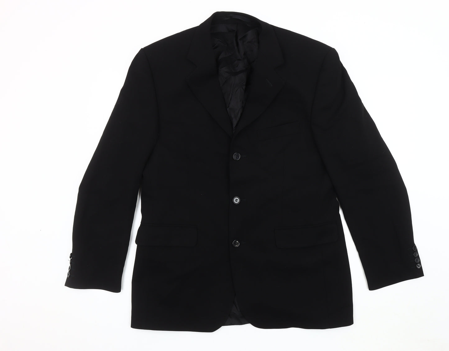 Centaur Men's Black Wool Regular Fit Jacket 40R