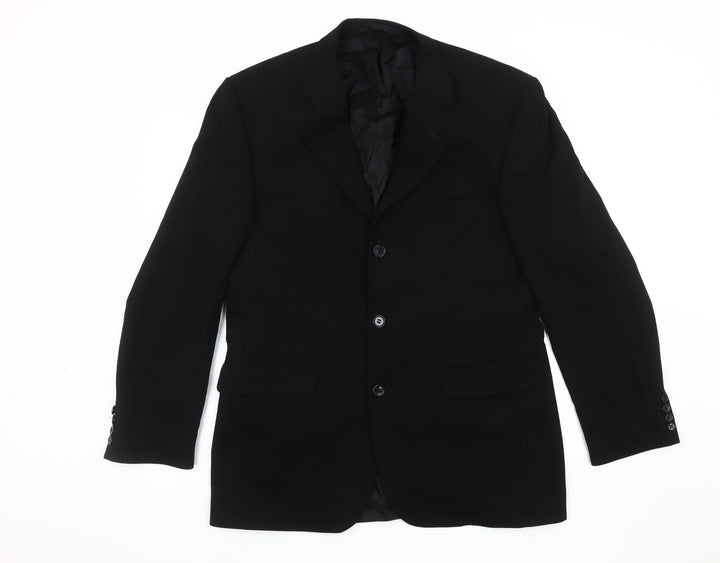 Centaur Men's Black Wool Regular Fit Jacket 40R
