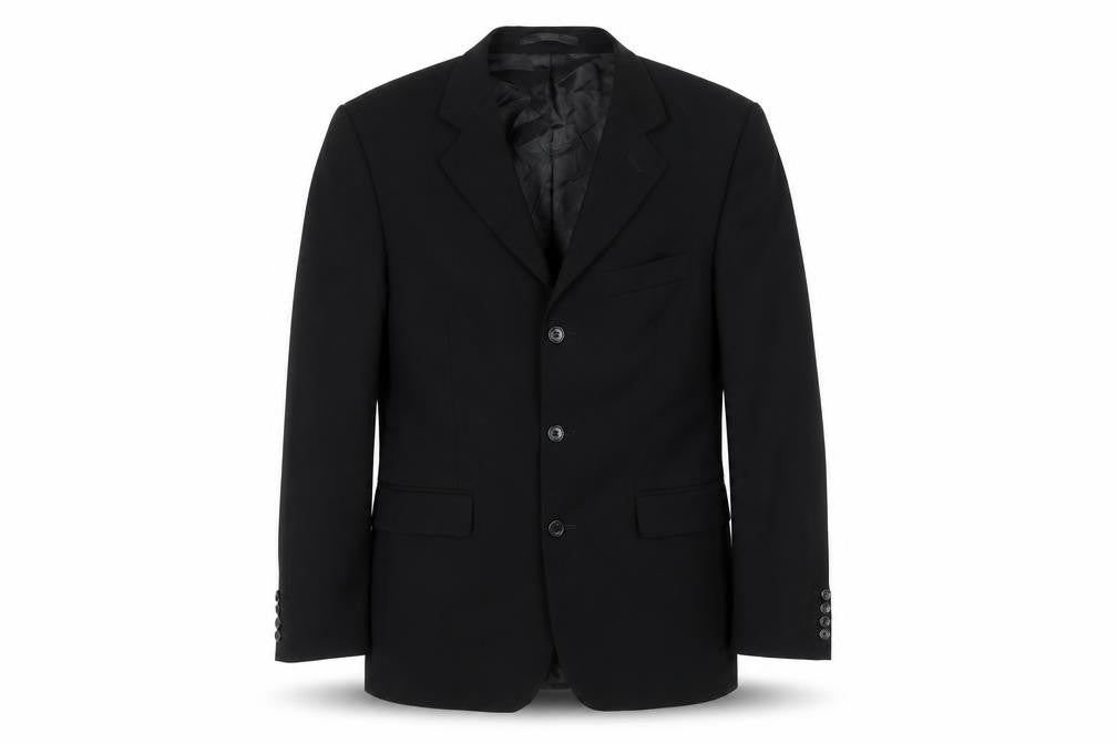 Front view of Centaur Men's Black Wool Regular Fit Jacket 40R