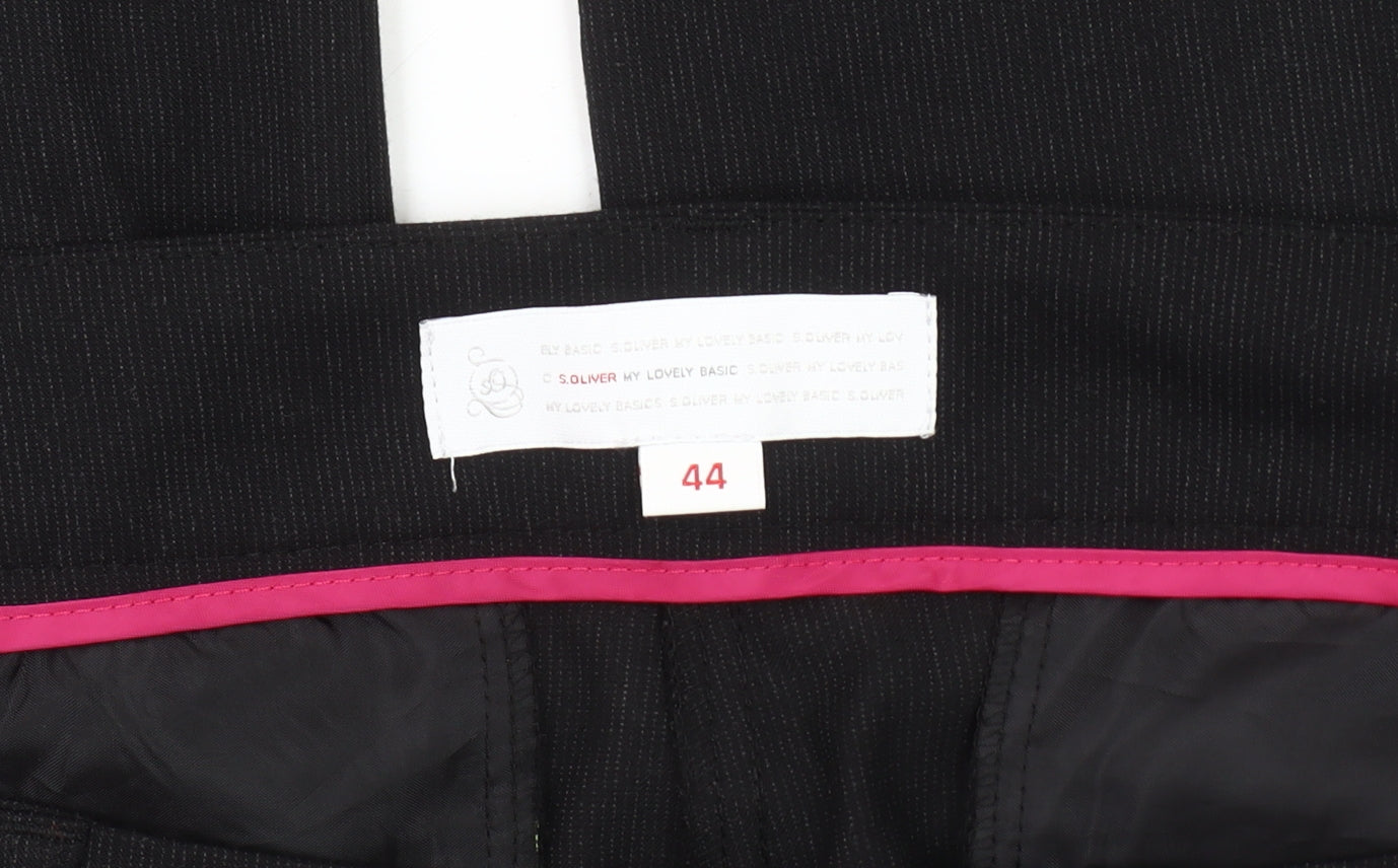 S.Oliver Women's Black Straight Trousers Size 16