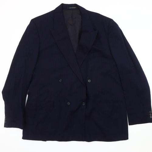 Van Heusen Men's Blue Striped Blazer, 46R, Formal