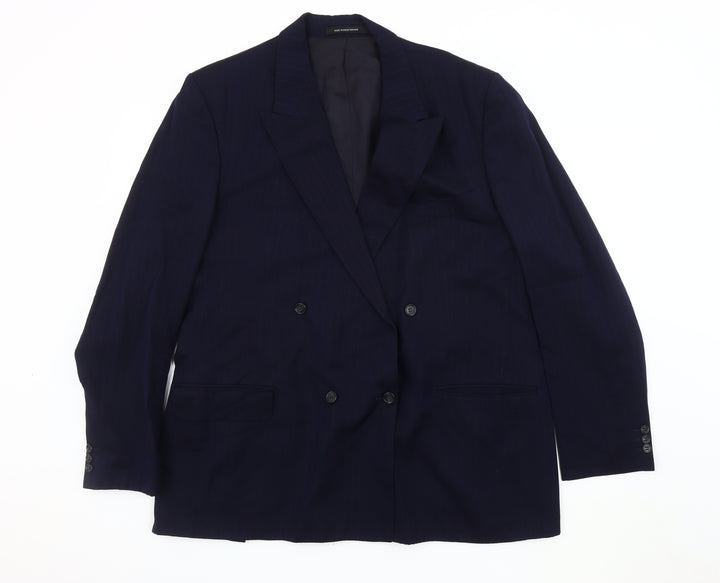 Van Heusen Men's Blue Striped Blazer, 46R, Formal