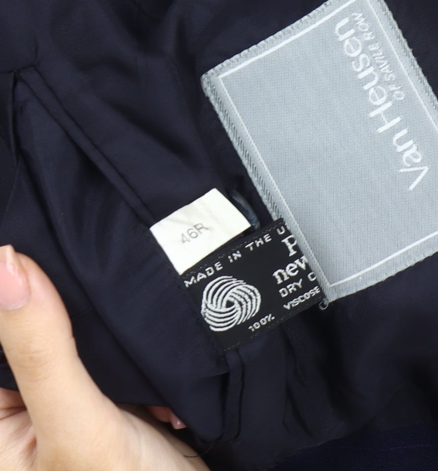 Van Heusen Men's Blue Striped Blazer, 46R, Formal