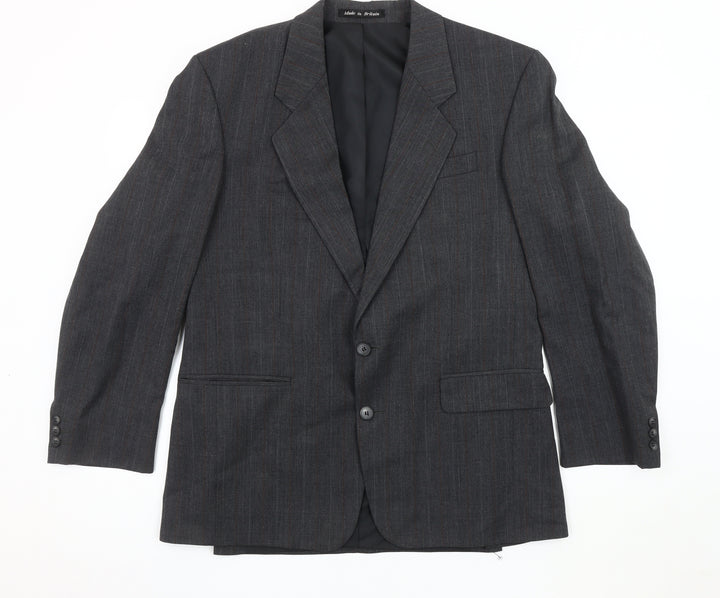 Dunn & Co Men's Grey Striped Blazer 40R, Classic
