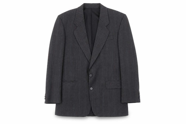 Front view of Dunn & Co Men's Grey Striped Blazer 40R, Classic