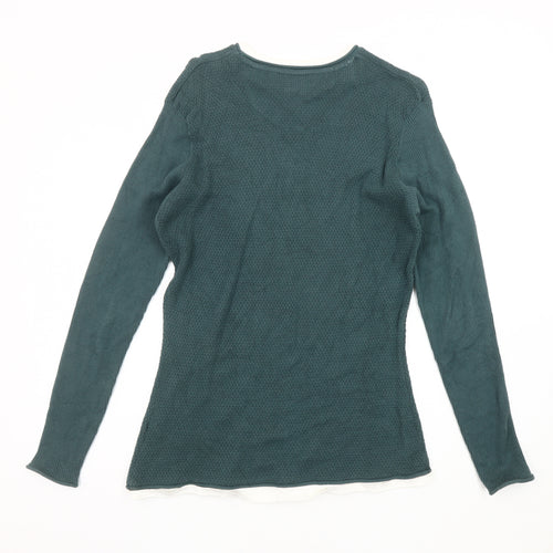 Pierre Cardin Men's Green M Waffle Pullover Jumper