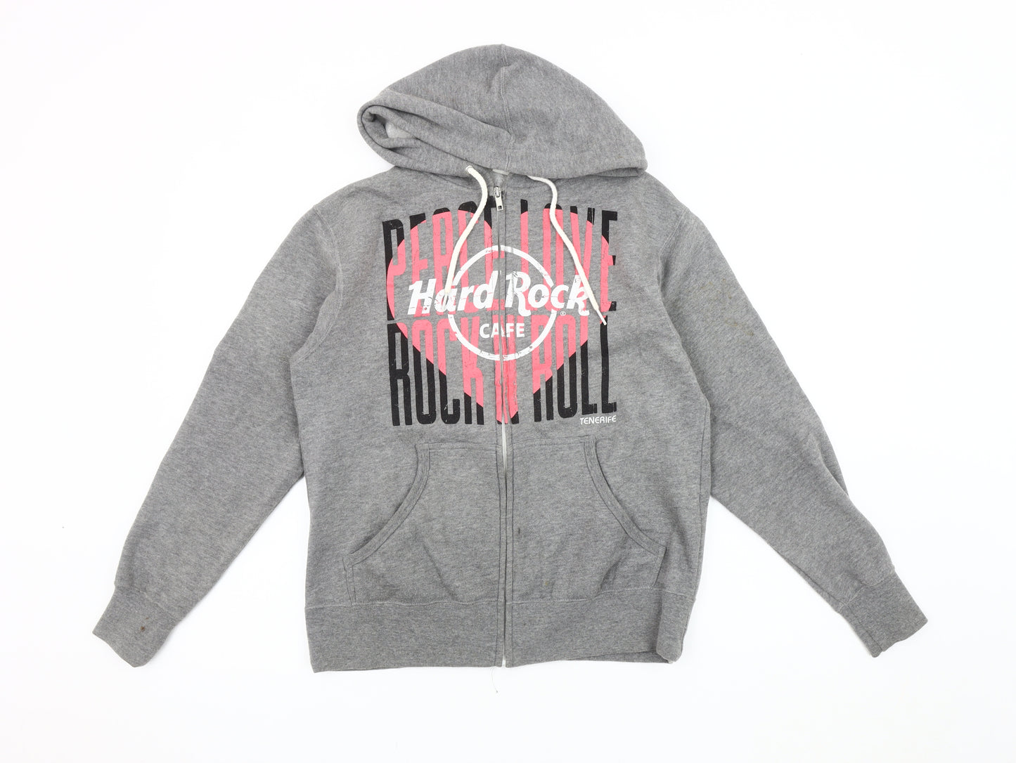 Hard Rock Cafe Women's Grey Hooded Zip Jacket S