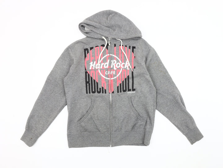 Hard Rock Cafe Women's Grey Hooded Zip Jacket S