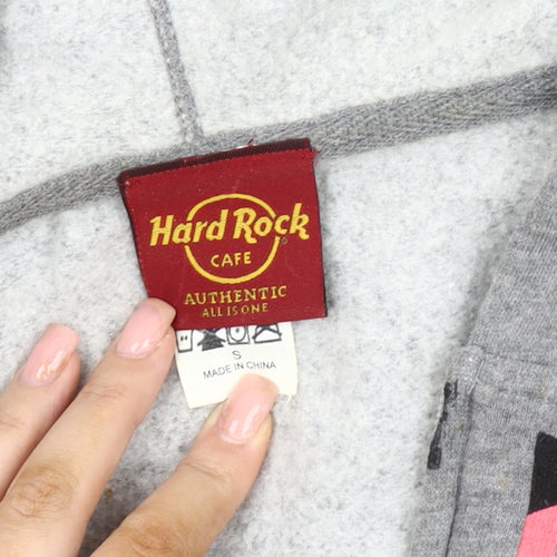 Hard Rock Cafe Women's Grey Hooded Zip Jacket S
